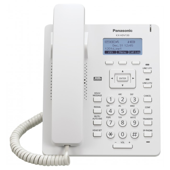 Teléfono SIP Voz HD, 2 Cuenta SIP, Interface para aplicaciones XML, 2 x 10/100M ports, PoE Color Blanco. Mod. KX-HDV130X Teléfono SIP Voz HD, 2 Cuenta SIP, Interface para aplicaciones XML, 2 x 10/100M ports, PoE Color Blanco. Mod. KX-HDV130X